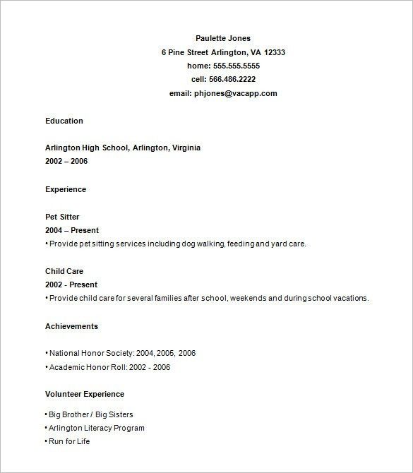 instant resume template