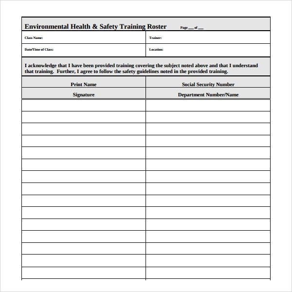 employee training logs