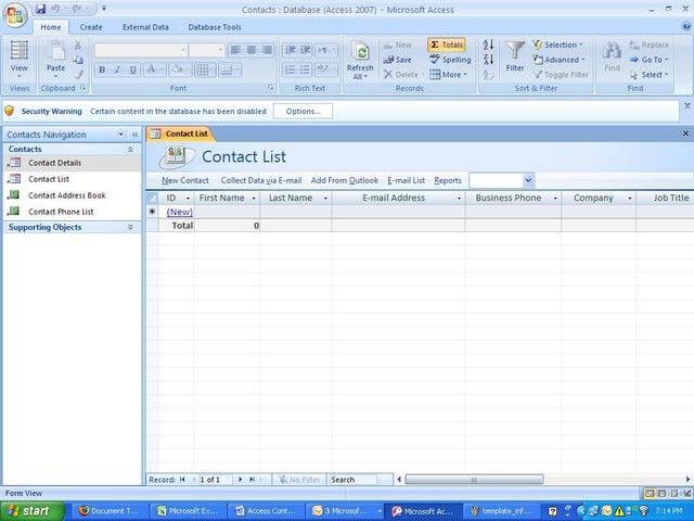 contacts access database