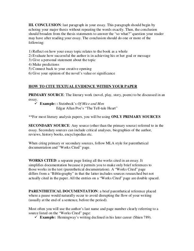 book essay format