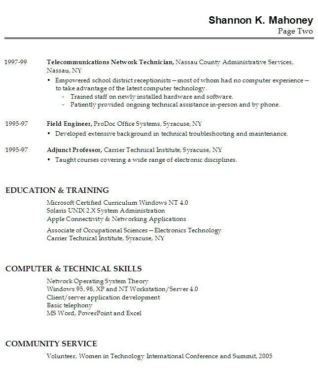 example of a resume with no experience