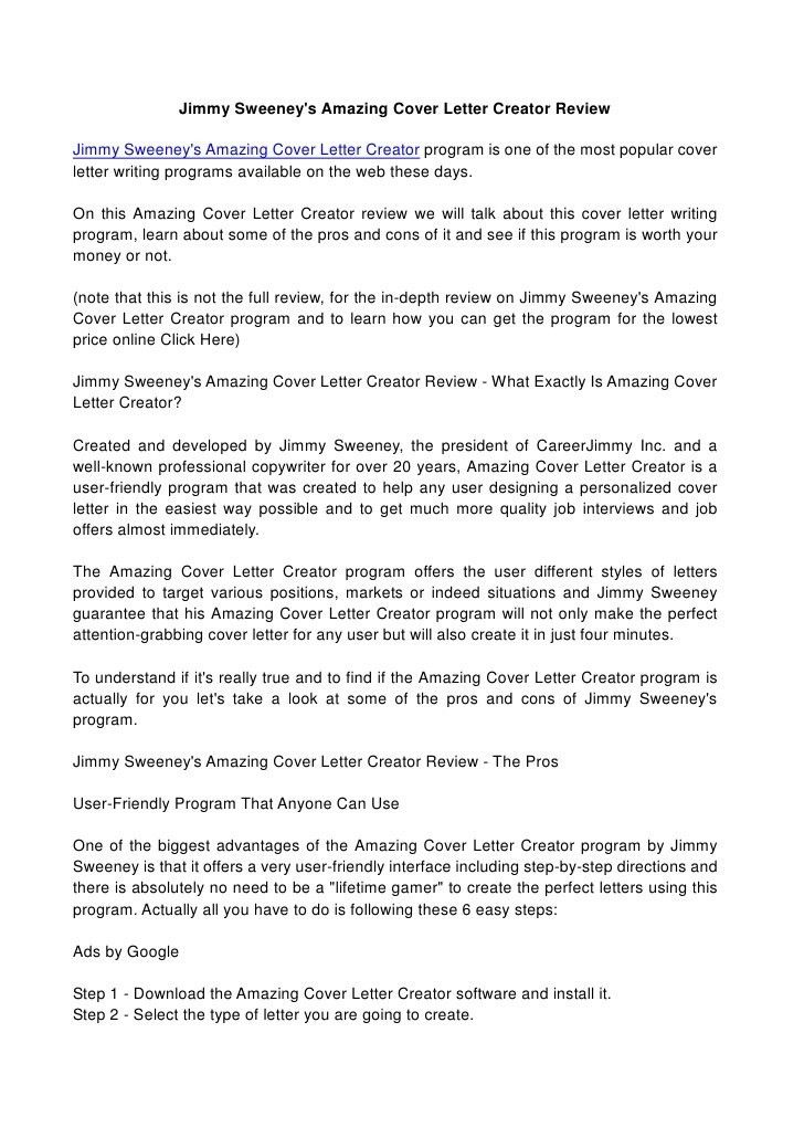 resume cover letter generator