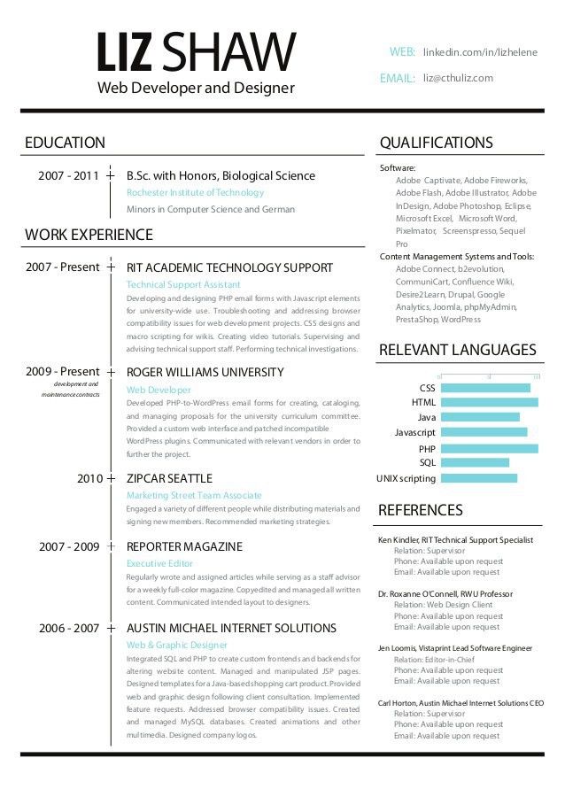 front end developer resumes