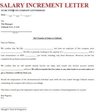 salary increase sample letter