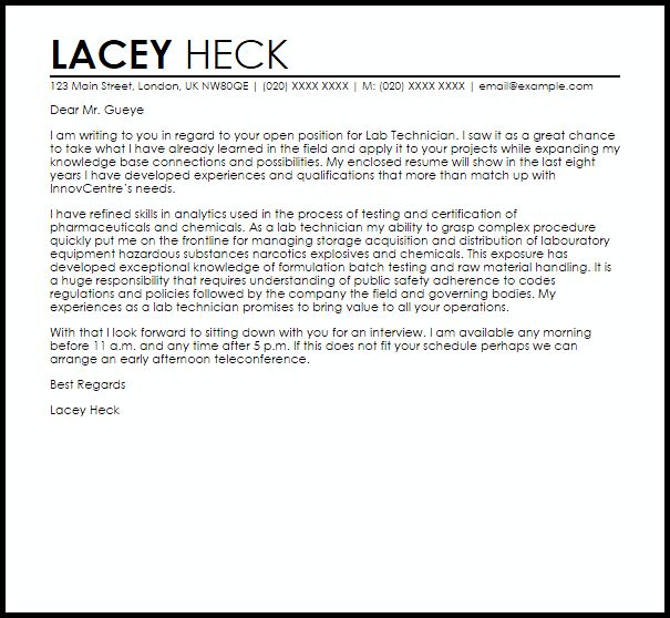 nail technician cover letter