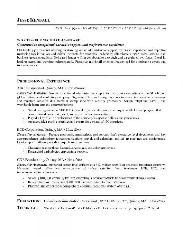 resume objectives for administrative assistant