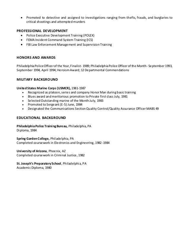 police sergeant cover letter