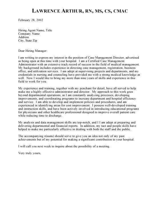 property manager cover letters