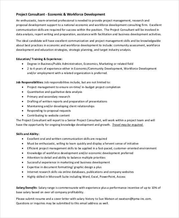 training consultant resume