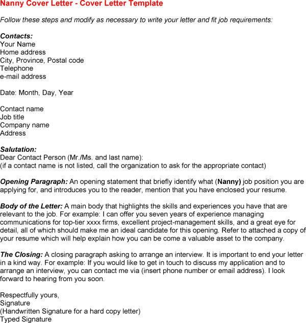 example nanny resume