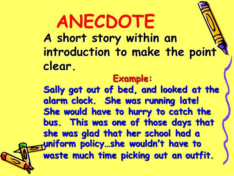 anecdotes example for essays