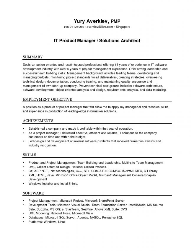solutions architect resumes
