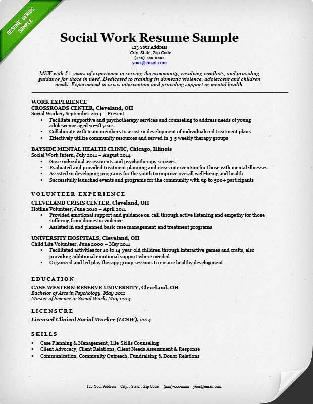 social work cv examples uk