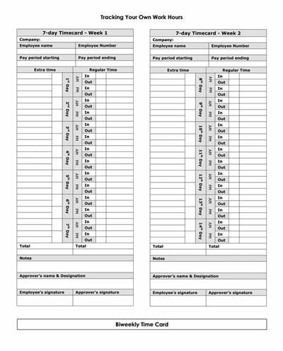 time card samples