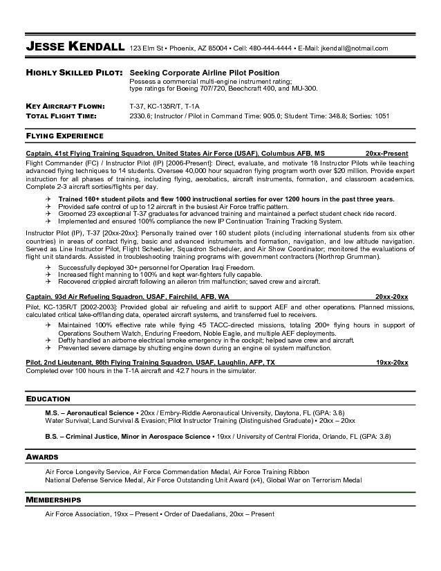 air force resume example