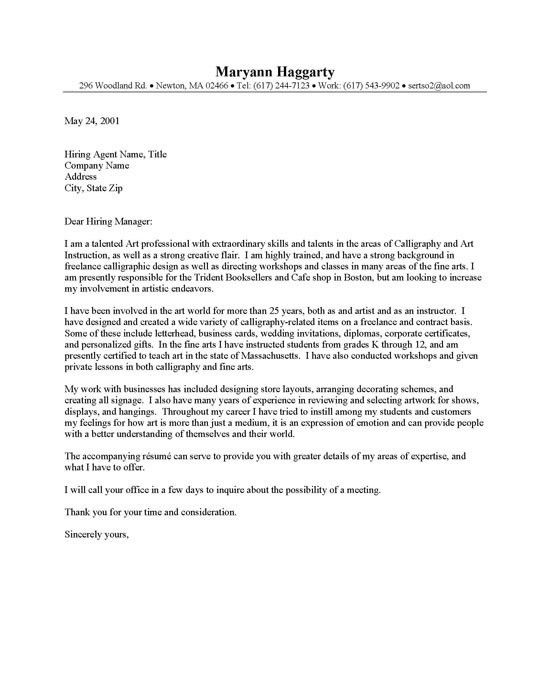 cover letter that stand out