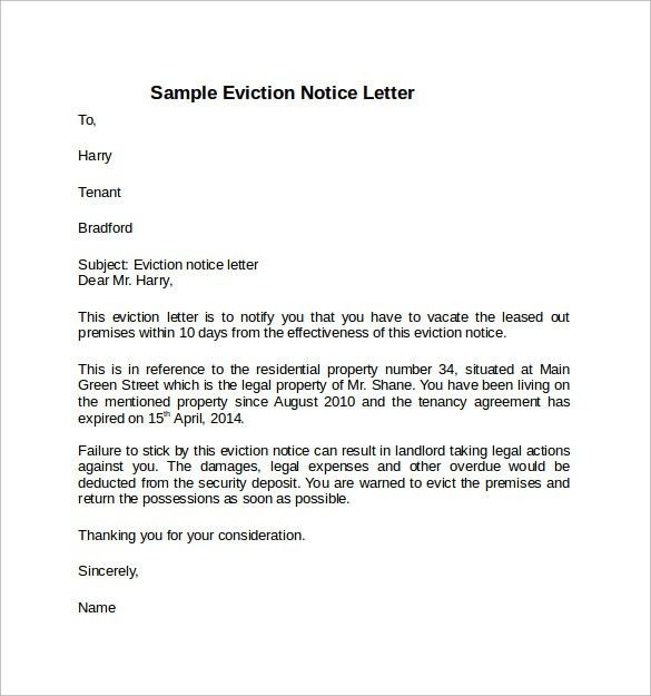 notice to vacate apartment letters
