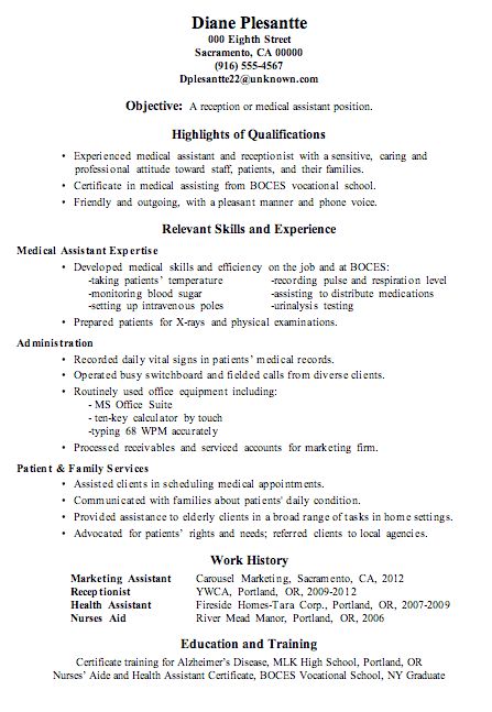free medical resume template