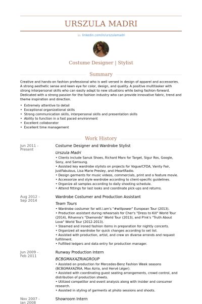 assistant fashion stylist cover letter