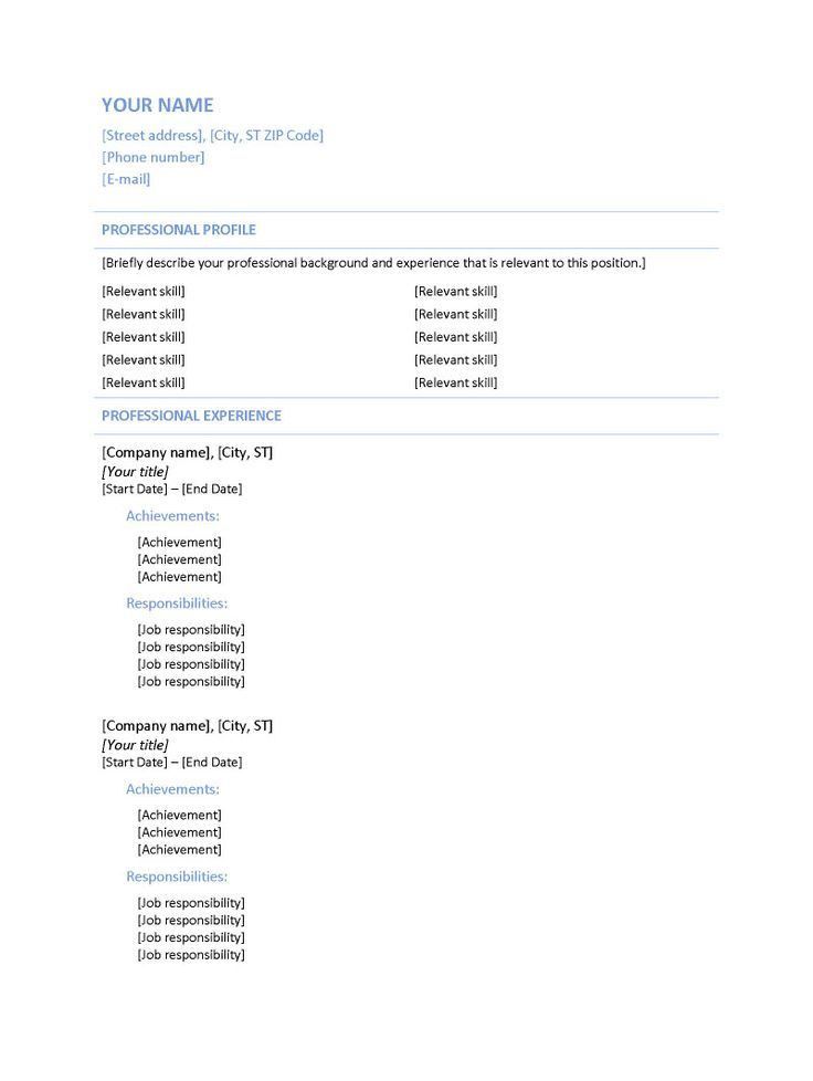 most common resume format