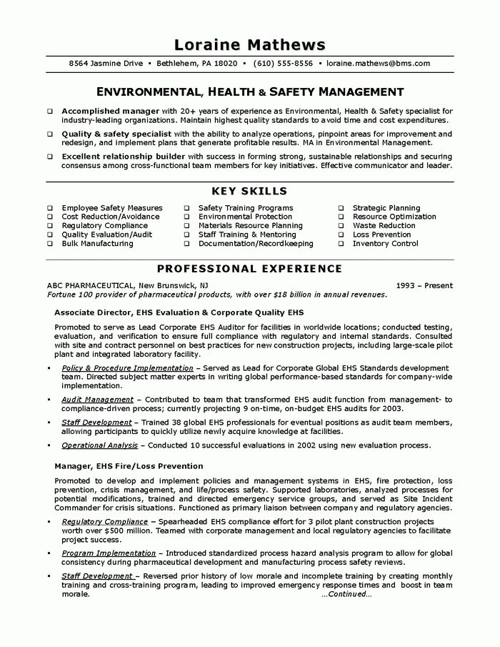 environmental consultant resumes