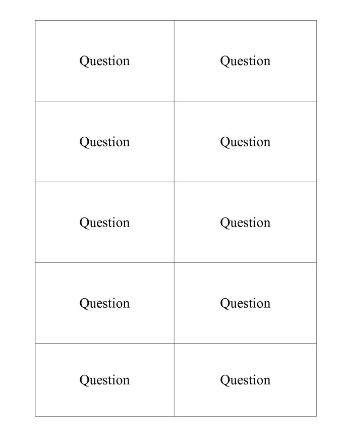 flash card word template