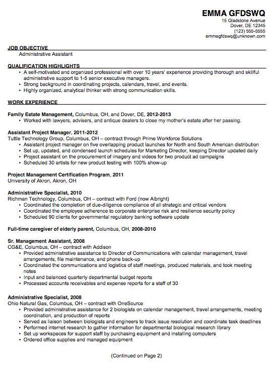 project manager functional resumes