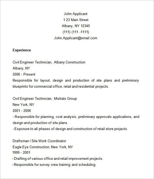 examples of construction resumes