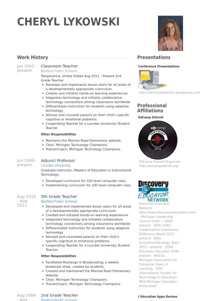 technology teacher resumes