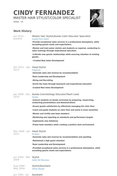 cosmetologist resume