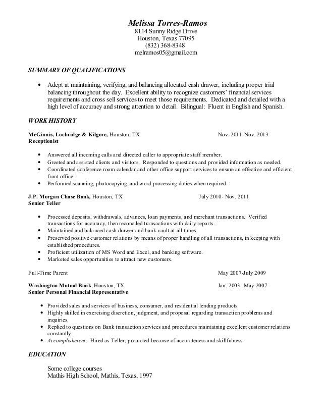 teller job description