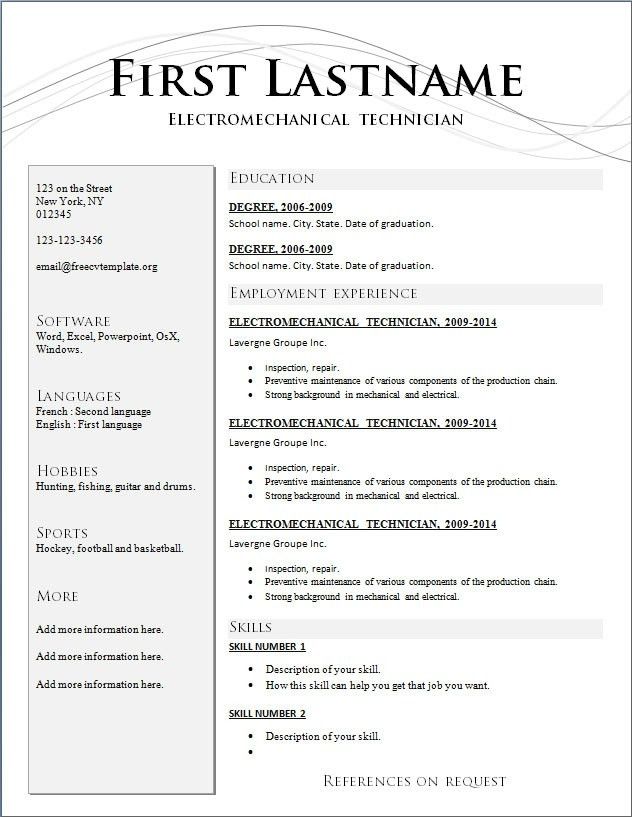 standard resume