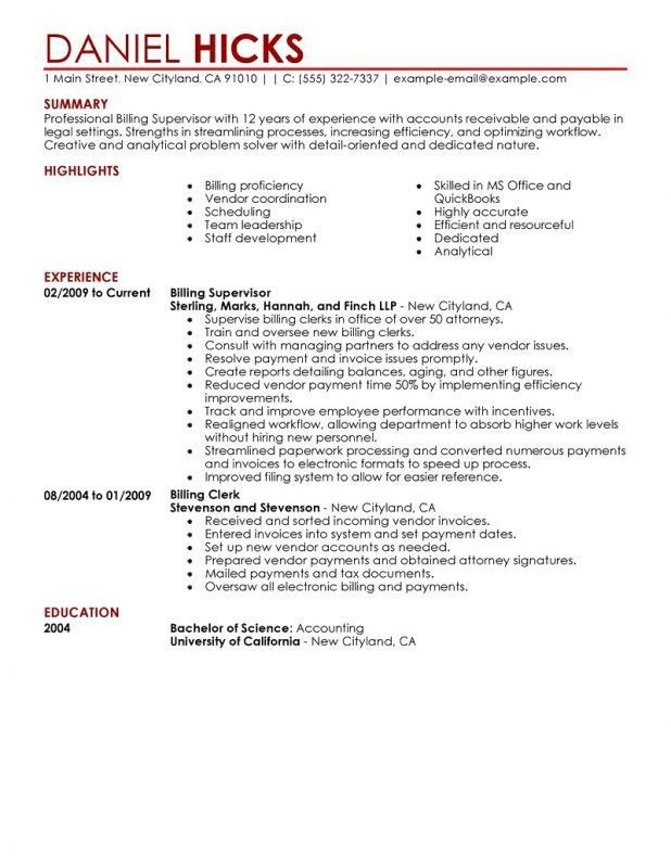 billing supervisor job description