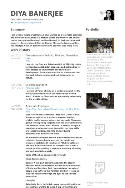 film resume samples