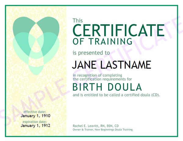 training certification template