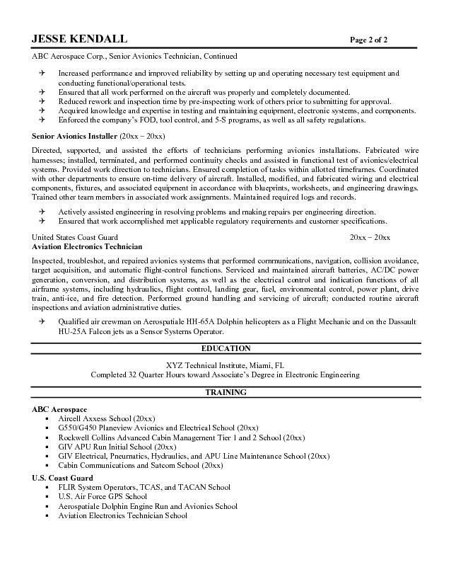 electronic technician resume template