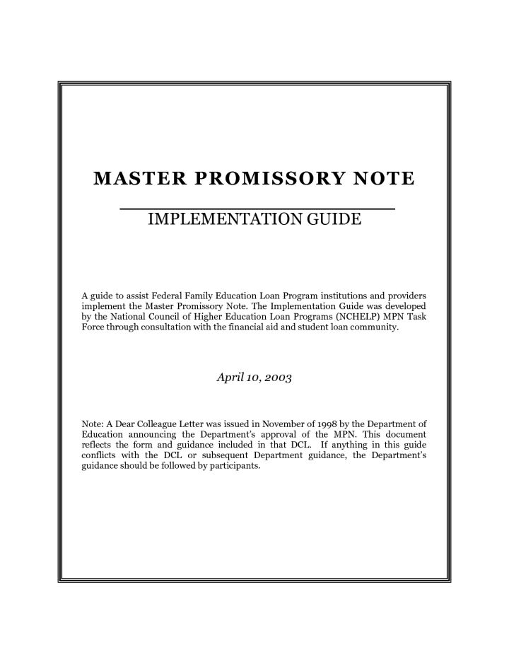 sample of promissory note