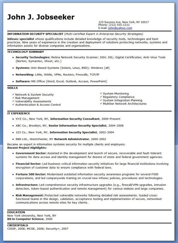 physical security specialist resume