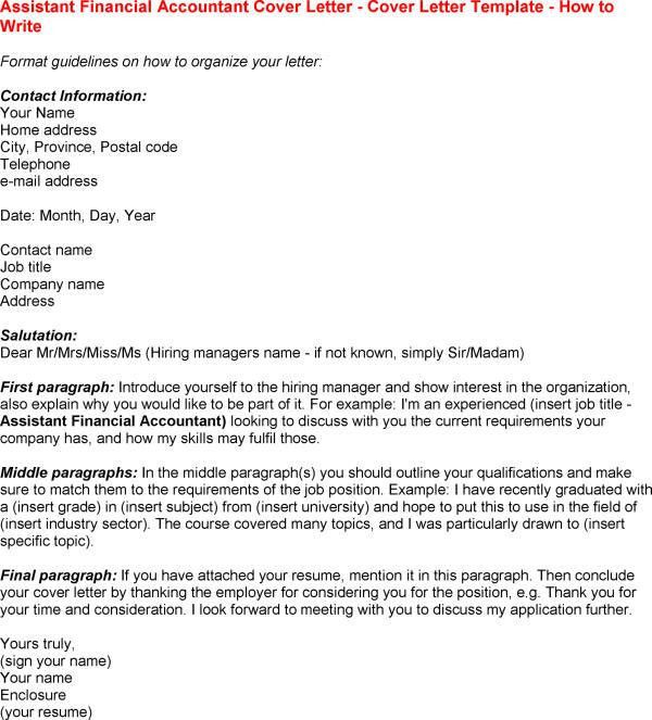 accounting cover letter format