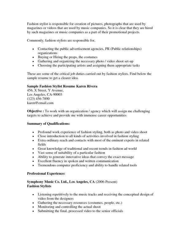 hairstylist resume samples