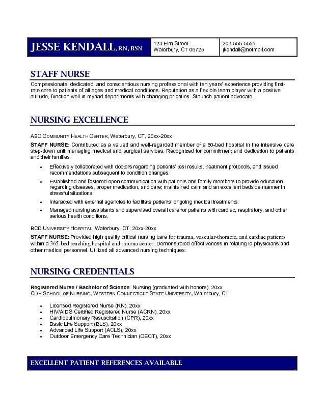 good objective for nursing resumes
