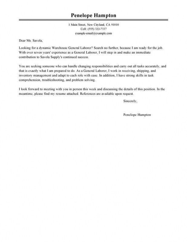 general cover letter samples free