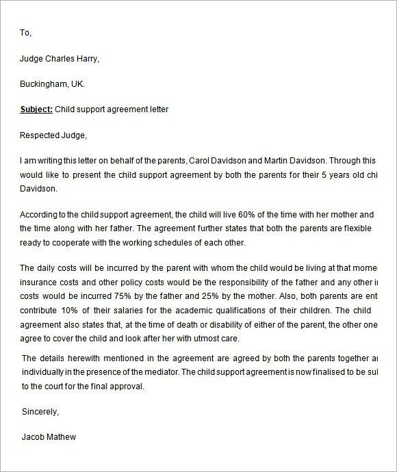 child support agreement letter between parents insaat mcpgroup co child support agreement letter between parents