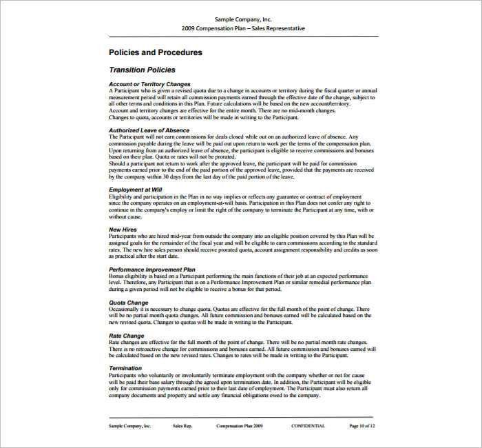comp plan examples