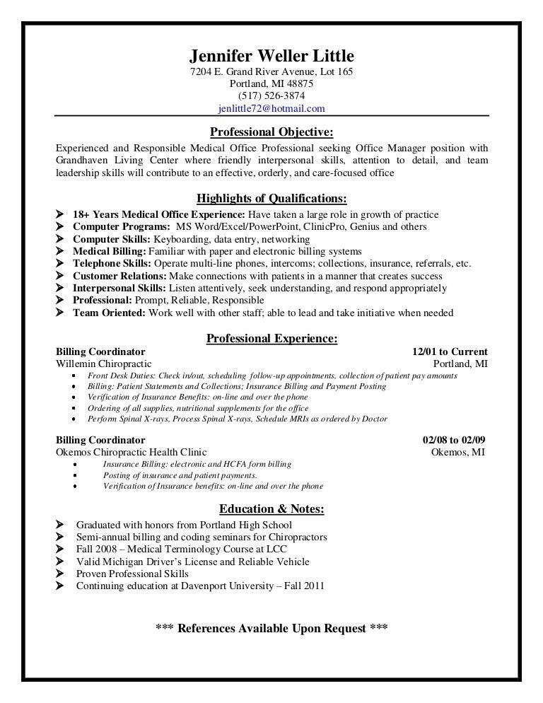 medical billing and coding resume samples