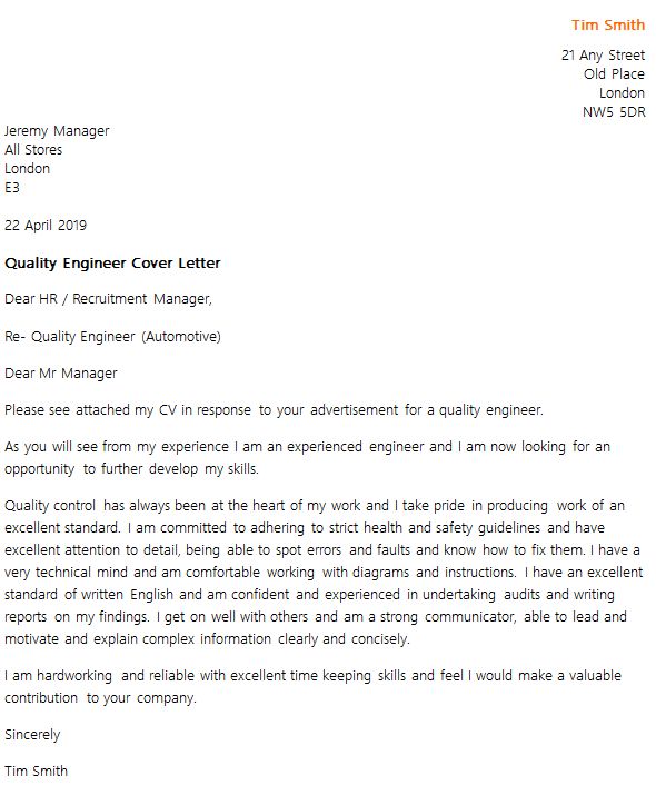 air quality engineer cover letter