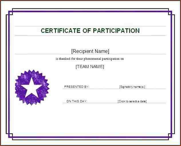certificate of participation in workshop template