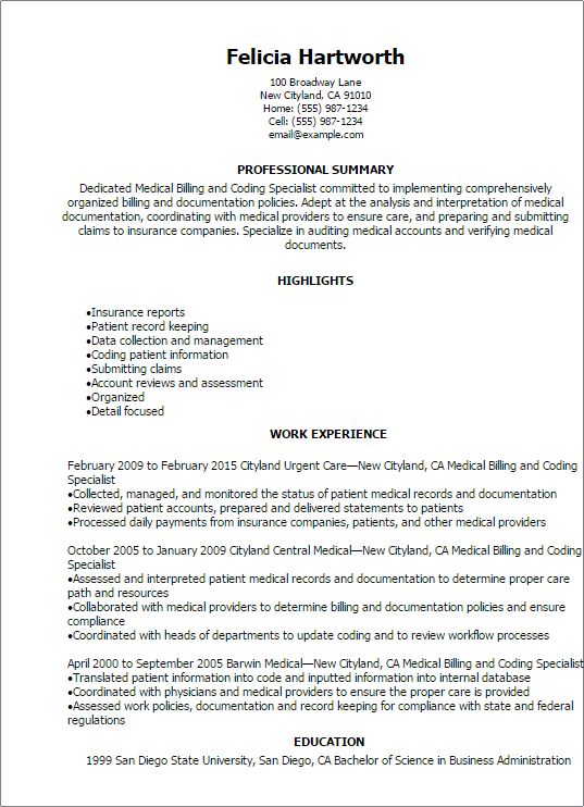 professional medical resumes
