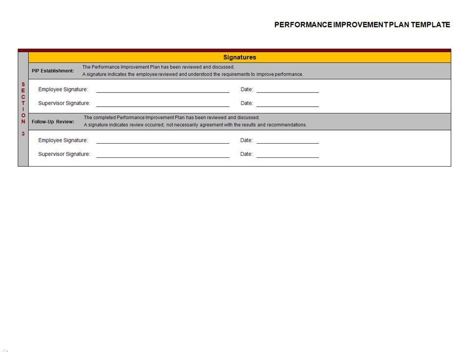 employee performance improvement plan template