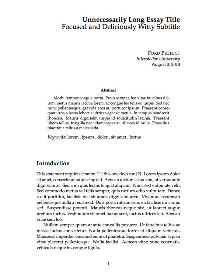informal essay examples
